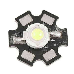 1W 350mA 3.2-3.4V 6000-6500K White LED Star Emitter Lamp Bead w Heat Sink Base