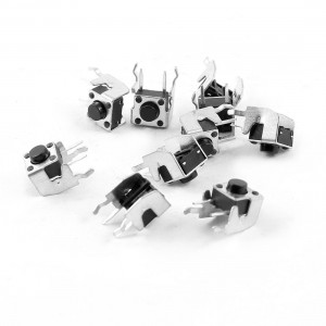 6mmx6mmx5mm Round Push Button 4P PCB Momentary Tactile Tact Switch 10 Pcs