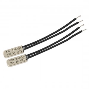 2pcs KSD9700 NC Bimetal Thermostat Temperature Switch 100 Degree Celsius 250V 5A