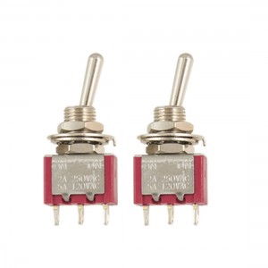 AC 250V/2A 125V/5A SPDT ON/ON 2 Position Latching Toggle Switch 2 Pcs