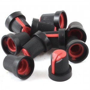 10 Pcs Red Nonslip Grip Potentiometer Rotary Control Knobs Caps 6mm Dia Hole