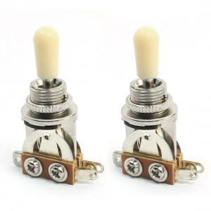 2 Pieces Beige Tip 3 Way Toggle Switch Pickup Selector for Electric Guitar