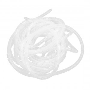 12mm Dia 20.2 Meter Polyethylene Spiral Cable Wire Wrap Tube White