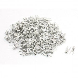 200PCS Non Insulated Furcate Fork Terminals Cable Lug AWG22-16 SNB1.25-3