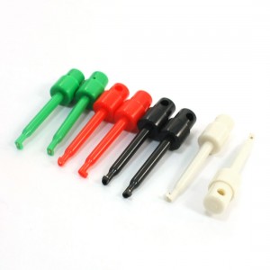 4mm Hole Colored Plastic Covered Insulation Testing Hook Clips 4 Pairs