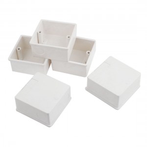 5 Pcs 78mmx78mmx38mm White PVC Flush-Type Wall Mounted Single Gang Junction Box