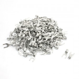 200PCS Uninsulated Furcate Fork Terminals Cable Lug AWG 14-12 SNB3.5-4