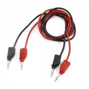 16A 4mm Stacking Male Banana Plug Test Lead Black Red 1m 3.3ft Pair