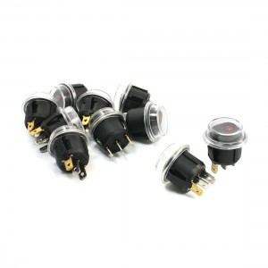 10Pcs 3 Pin ON/OFF Soldered SPST Snap in Rocker Switches w Red LED Lamp