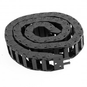 15mm x 30mm Black Plastic Flexible Semi Closed Carrier Cable Drag Chain 1.1M