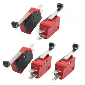5 Pcs V-156-1C25 Micro Limit Switch Long Hinge Roller Momentary SPDT Snap Action