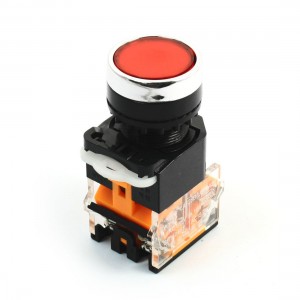 660V 10A Locking DPST 1NO+1NC Red Round Head Operator Pushbutton Switch