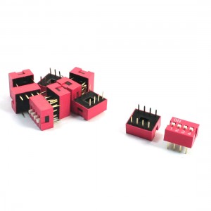 10Pcs Red 2.54mm Pitch 4 Position Slide Type DIP Switches