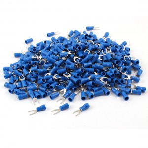 SV1.25-4 Fork Type Pre Insulated Wiring Terminals Blue 500Pcs for AWG 22-16