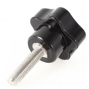 5.7mm x 27mm Male Thread Screw 30mm Dia Star Shaped Head Clamping Knob