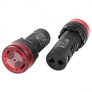 Panel Mount AC/DC 110V Red LED Buzzer Alarm Signal Indicator Light Lamp 2Pcs