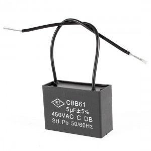 AC 450V 5uF Ceiling Fan Wired Motor Running Work Capacitor CBB61