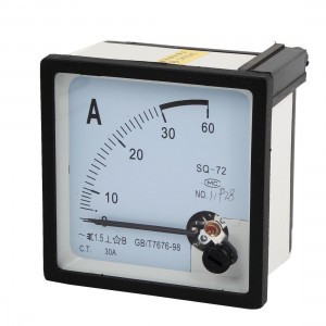 72mm x 72mm Square AC 0-30A Analog Ammeter Panel Meter SQ-72