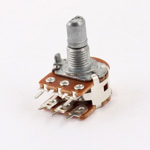 B100K 100K ohm 6 Pins Split Shaft Rotary Linear Dual Taper Potentiometer