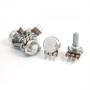 5Pcs B1K 1K Ohm 3 Terminals Single Linear Rotary Audio Taper Potentiometer