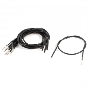 10 x Black Silver Tone Female Pin Connector Terminal Single Head Jumper Wire 10"
