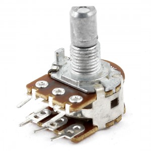 50K Ohm B50K 6mm Shaft Dia 6 Terminals Dual Potentiometers Taper