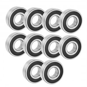 20mmx47mmx14mm Rubber Seal Deep Groove Radial Ball Bearing 6204-2RS 10PCS
