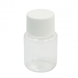 15mL Wide Mouth Clear Body White Cap Skidproof Plastic Bottle for Laboratory