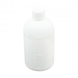 500mL Capacity Narrow Mouth Double Cap White Plastic Graduated Bottle for Lab