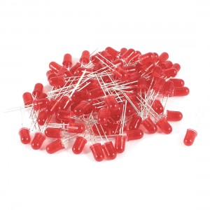 100 Pcs 5mm Circle Head Red LED Light Emitting Diode Clear