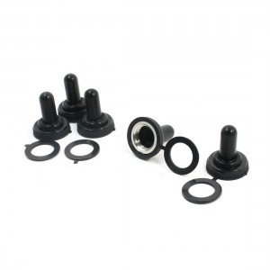 5Pcs 18mm Female Thread Black Rubber Waterproof Toggle Switch Cover Cap