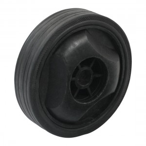 15mm Dia Center Hole 12cm Outside Dia Black Plastic Wheel for Air Compressor