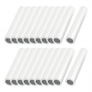 20 Pcs 12mm OD 1.8mm Thick Silver Tone Aluminum Alloy Connecting Tubes Adapter