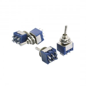 Spare Parts 6mm Panel Mounted ON/ON DPDT Toggle Switch AC 125V 6A Blue 4pcs