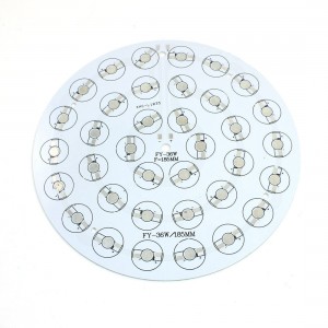 High Power Circle Aluminum PCB Circuit Board 185mm Diameter 36 x 1W 3W LED