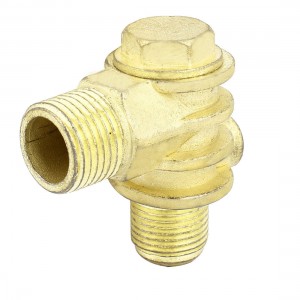 Air Compressor Gold Tone 1 Female 2 Male Thread Brass Check Valve