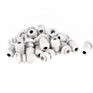25 Pcs PG7 Waterproof Connector 3.5-6mm Cable Stuffing Joint Gland Off White