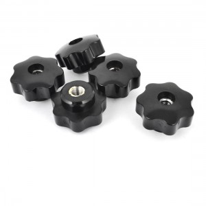 40mm Dia Head 8mm Diameter Female Thread Through Clamping Star Knob 5Pcs