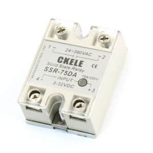 AC 24-380V Temperature Contoller DC-AC Solid State Relay SSR-75DA