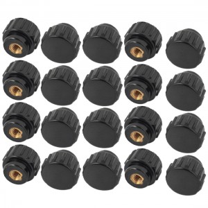 M4 x 15mm Dia Thread Metal Clamping Knurled Knob Black Replacement 20pcs