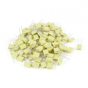 100 Pieces 63V 0.47uF 5mm Pitch Radial Lead Box Type Correction Capacitor Yellow