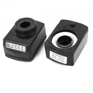 2 Pcs 15mm Bore 5 Digits Digital Counter Position Indicators Black