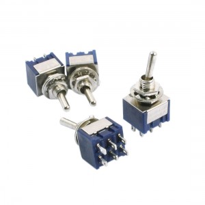 AC 125V 6A ON/OFF/ON 3 Positions Latching Electric Toggle Switch Blue 4pcs