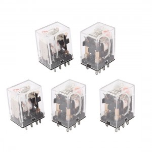 HH52PL AC 24V Coil 8-Pin DPDT Red LED Light Electromagnetic Relay 5 Pcs