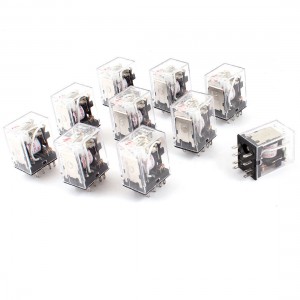 HH52PL AC 380V Coil 8-Pin DPDT Red LED Indicator Light Power Relay 10 Pcs