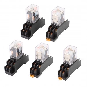 5 X AC 110/120V Coil DPDT 2no 2nc 8 Pin Red LED Power Relay w Socket