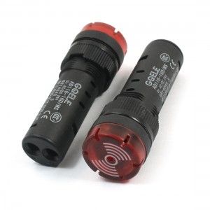 2PCS AC/DC24V Red LED Telecommunications Signal Pilot Light w Buzzer