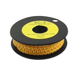 EC-3 6mm2 Concave Shaped 4 Printed Cable Marker Label Yellow 350Pcs