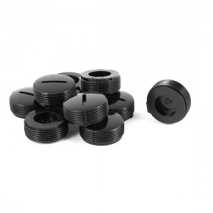 10 Pcs 20mm Dia Thread Black Plastic Motor Carbon Brush Holder Cap Cover