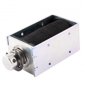 3mm/1Kg Wired Open Frame Push Pull Type Solenoid Electromagnet DC 24V 0.68A